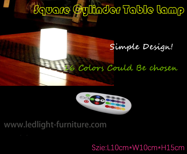 Φως κύβων των ασύρματων τετραγωνικών οδηγήσεων, χρησιμοποιημένο μπαταρία φως επάνω στα επιτραπέζια πολυ χρώματα κύβων